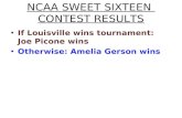 NCAA SWEET SIXTEEN  CONTEST RESULTS