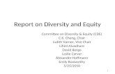 Report on Diversity and Equity