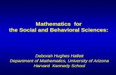Mathematics  for  the Social and Behavioral Sciences: