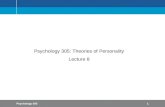 Psychology 305: Theories of Personality Lecture 8