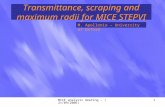 Transmittance, scraping and maximum radii for MICE STEPVI