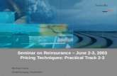 Seminar on Reinsurance – June 2-3, 2003 Pricing Techniques: Practical Track 2-3