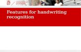 Features for handwriting recognition