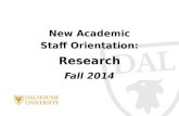 New Academic Staff Orientation: Research Fall 2014
