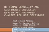 HS Human Sexuality and Abstinence Education Review and Proposed Changes for Big Decisions