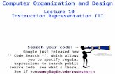 Computer Organization and Design Lecture 10 Instruction Representation III