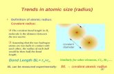 Trends in atomic size (radius)