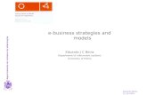 e-business strategies and models Eduardo J C Beira Department of informaton systems