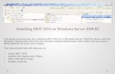 Installing  MDT 2010 on Windows  Server 2008  R2