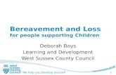 Bereavement and Loss  for people supporting Children