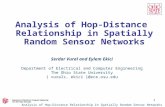 Analysis of Hop-Distance Relationship in Spatially Random Sensor Networks