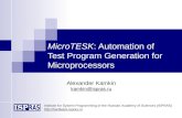 MicroTESK : Automation of Test Program Generation for Microprocessors