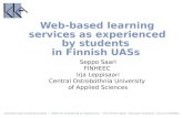 Web-based learning services as experienced by students  in Finnish UASs
