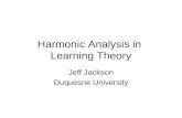 Harmonic Analysis in  Learning Theory