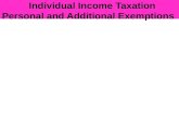 Individual Income Taxation Personal and Additional Exemptions