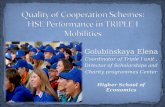 Quality of Cooperation Schemes:  HSE Performance in TRIPLE I Mobilities