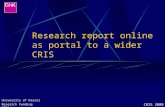Research report online as portal to a wider CRIS
