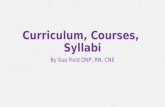 Curriculum, Courses,  Syllabi