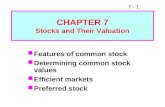 CHAPTER 7 Stocks and Their Valuation