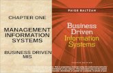 CHAPTER ONE MANAGEMENT INFORMATION SYSTEMS  BUSINESS DRIVEN MIS