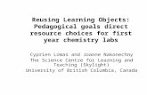 Reusing Learning Objects: Pedagogical goals direct resource choices for first year chemistry labs