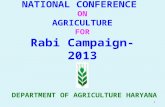 NATIONAL CONFERENCE ON AGRICULTURE FOR Rabi Campaign-2013