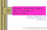 GENERAL PREPARATION & HOW TO LEARN IT EFFECTIVELY