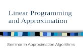 Linear Programming and Approximation