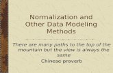 Normalization and Other Data  Modeling  Methods