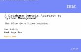 A Database-Centric Approach to  System Management The Blue Gene Supercomputer