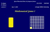 Mathematical Games I