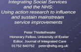 Peter Thistlethwaite Honorary Fellow, University of Exeter  Editor, Journal of Integrated Care
