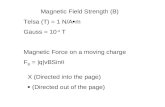 Magnetic Field Strength (B) Telsa (T) = 1 N/A m Gauss = 10 -4  T