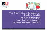 The Historical Origins of Public Health  Dr Ann Hemingway