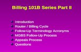 Billing 101B Series Part II