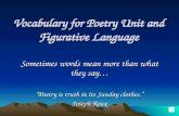 Vocabulary for Poetry Unit and Figurative Language
