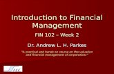 Introduction to Financial Management FIN 102 – Week 2