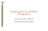 Evaluation in Gifted Programs