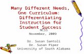 Many Different Needs, One Curriculum:  Differentiating Instruction for Student Success