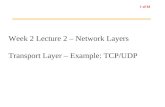 Week 2 Lecture 2 – Network Layers Transport Layer – Example: TCP/UDP