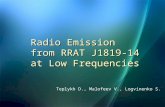 Radio Emission from RRAT J1819-14 at Low Frequencies