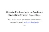 Literate Explorations in Graduate Operating System Projects….