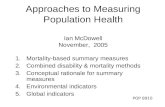 Approaches to Measuring Population Health Ian McDowell November,  2005
