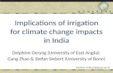Implications of  irrigation  for c limate  c hange  i mpacts  in  India