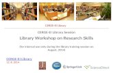 CERGE-EI Library  Session Library Workshop on Research Skills