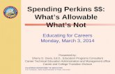 Spending Perkins $$: What’s Allowable What’s Not