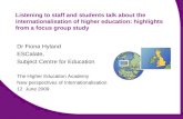 Dr Fiona Hyland ESCalate,  Subject Centre for Education The Higher Education Academy