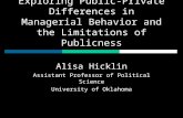 Exploring Public-Private Differences in Managerial Behavior and the Limitations of Publicness