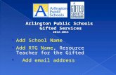 Arlington Public Schools  Gifted Services 2012-2013