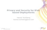 Privacy and Security for IPv6-based Deployments